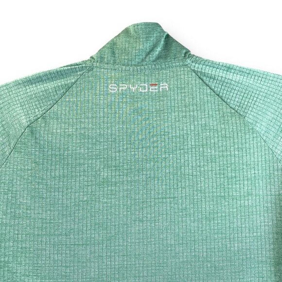 Spyder Active ProWeb Pullover Mens Sz M GRN 1/4 Zip LS 4Way Performance Stretch - Picture 6 of 12